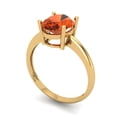 thumbnail image 2 of Clara Pucci 14K Yellow Gold Solid Gold Red Solitaire Anniversary Ring for Women - 2 cttw Oval Cut, 2 of 7