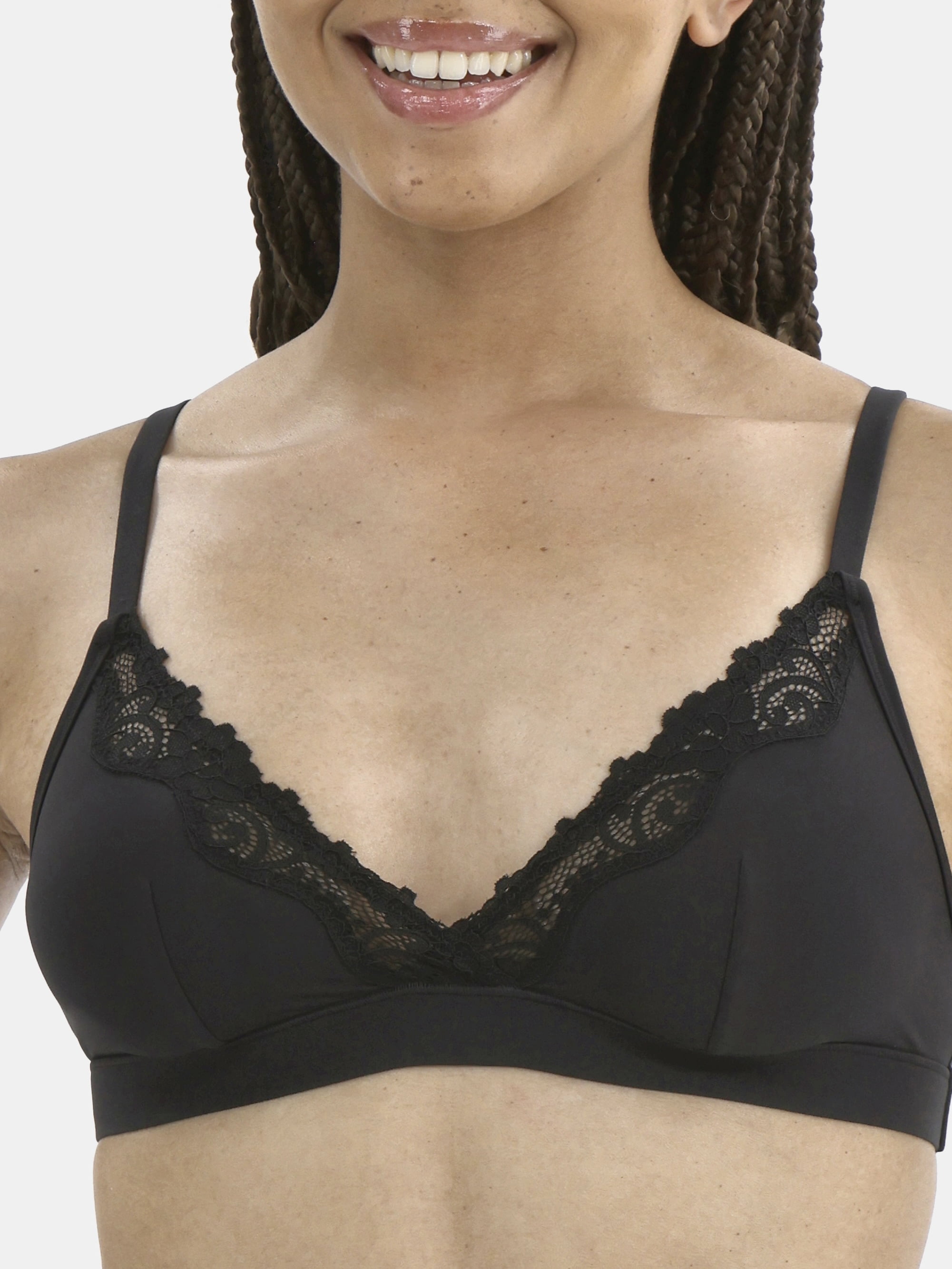 No Boundaries Fit Stretch Triangle Bralette with Lace, Women's XS-3XL