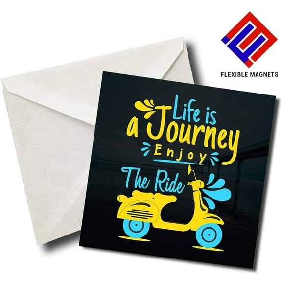 Life Is A Journey Enjoy The Ride - Quote Magnet for refrigerator. Great Gift! By Flexible Magnets