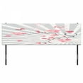 thumbnail image 3 of Nature Headboard, Cherry Blooming Butterflies on Stripes Sun Rays Curvy Lines Ornamental Art, Upholstered Decorative Metal Bed Headboard with Memory Foam, King Size, Pale Grey Pink, by Ambesonne, 3 of 4