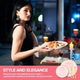 thumbnail image 7 of 750 Piece Pink & Gold Scalloped Plastic Dinnerware Set with Cutlery, Gold Rim, Party Use, 7 of 7