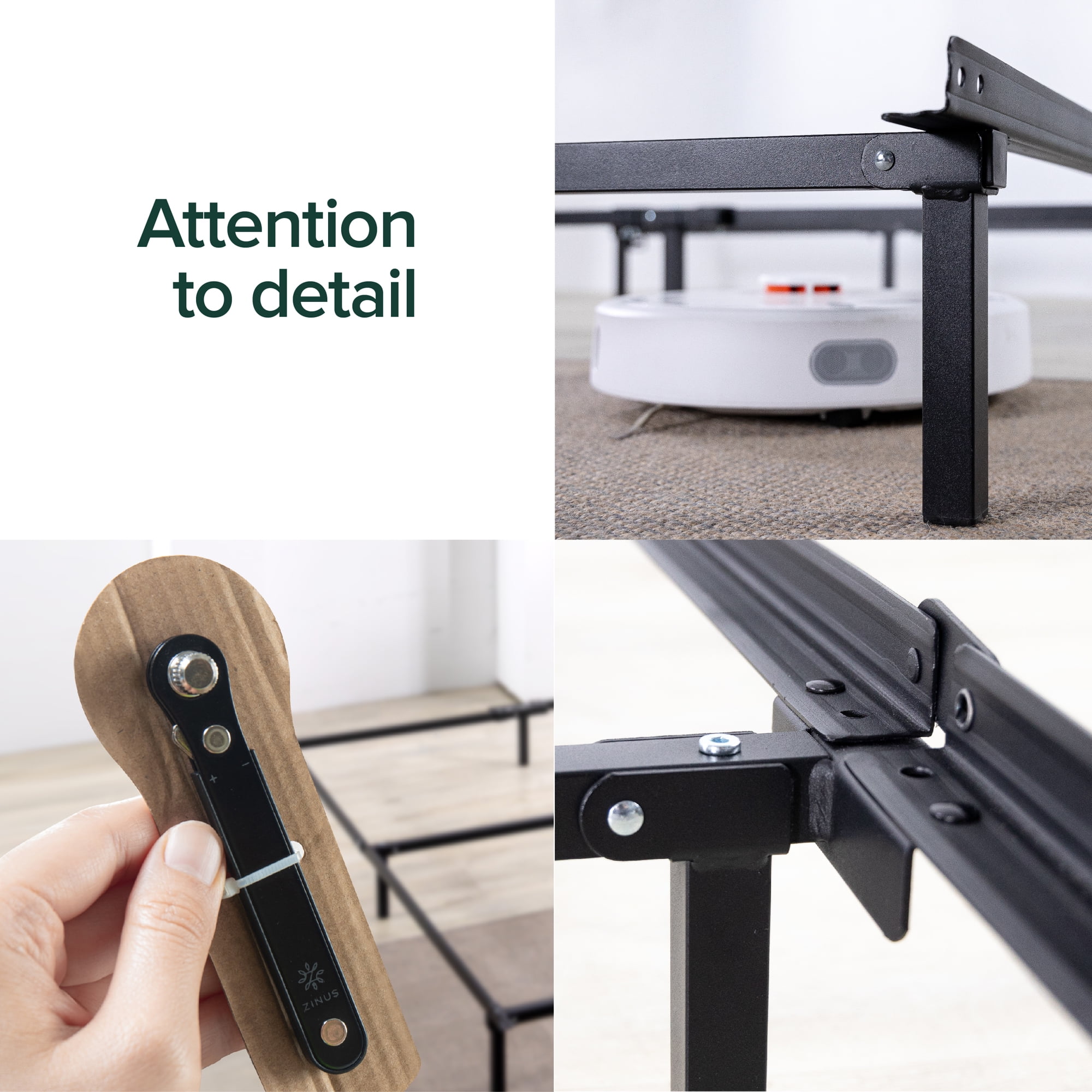 Zinus 7" Compack Metal Bed Frame, Black, Full