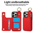 thumbnail image 6 of ELEHOLD Case for iPhone 16 Pro Max, Magnetic Closure Kickstand Zipper Wallet Case with 3 Card Slots & Ring Holder,Shockproof RFID Blocking Phone Case,Red, 6 of 8