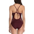 thumbnail image 2 of Attraco Women One Piece Swimsuit V Neck Sexy hollow Backless Monokini, 2 of 9