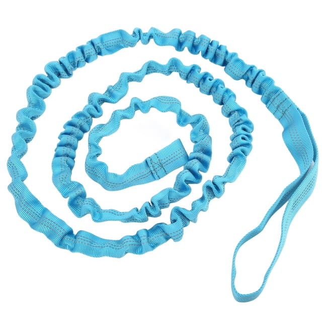 Elastic Tow Rope, Nylon Bike Traction Rope Outdoor with Carabiner for Family Riding for Adventurous Activities Blue