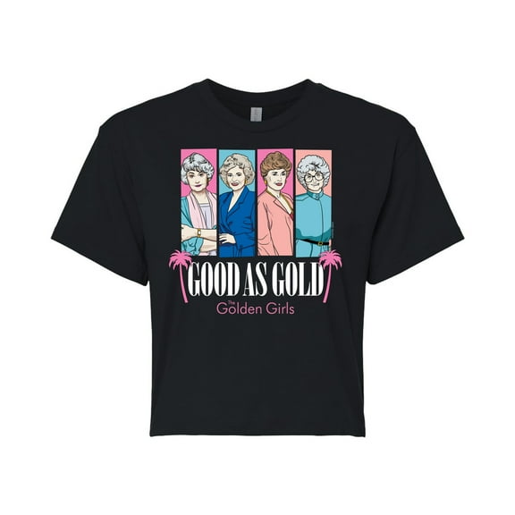 Golden Girls - Good As Gold Group Blocks - Juniors Cropped Cotton Blend T-Shirt