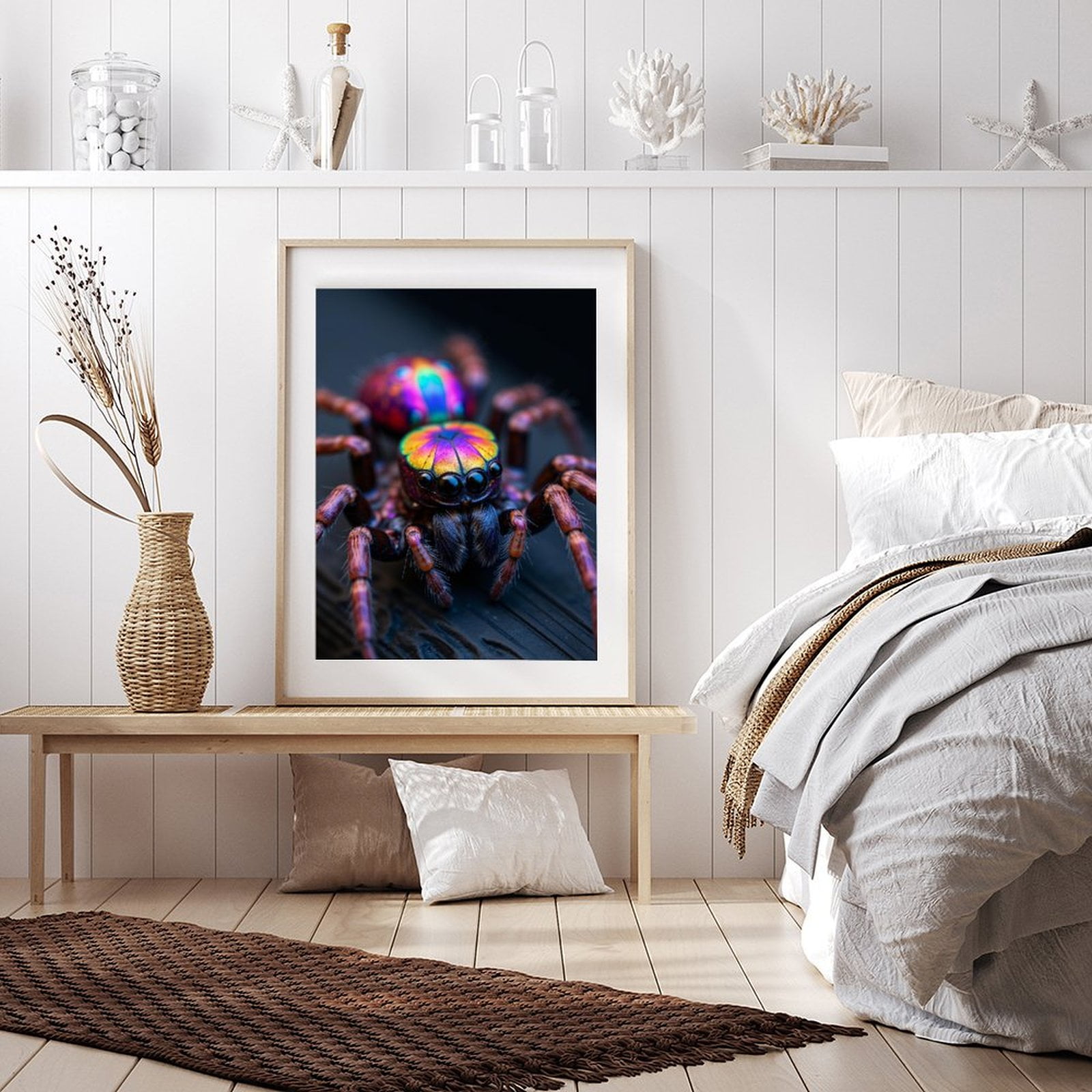 Diamond Art Kit for Adults, Colorful Iridescent Jumping Spider Diamond Painting for Adults Beginners, DIY Diamond Art Painting Kits, 5D Diamond Painting Crafts for Home Decor 12x16 Frameless