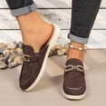 thumbnail image 3 of Dakaela Mules for Women Suede Slip on Flats Shoes Comfortable Closed Toe Backless Dress Slides Loafers 2026 for Business Work Casual Brown 9, 3 of 8