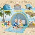 thumbnail image 3 of 3-in-1 Pop-Up Beach Tent with UPF 50+ Sun Protection, Portable Outdoor Shelter, 3 of 8