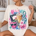 thumbnail image 2 of Preppy Teacher Shirt, Back To School Gift, Watercolor Iced Coffee Sublimation Tshirt, 2 of 6