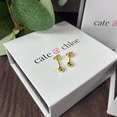 thumbnail image 6 of Cate & Chloe Harper Sterling Silver Yellow Gold Plated 4mm Round Ball Women's Dainty Stud Earrings, 6 of 12