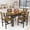 Rustic Brown, variant on MIERES 5-Piece Dining Set for 4 People, Oak Dining Set with Four PU Leather Chairs, Ideal for Small Spaces – Vintage Gray