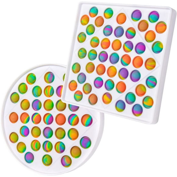 CPDD Pop Bubble Fidget Toys Simple Dimple Popit Figit Toys Stress Relief Plastic Pop Fidget Popper Pack Bubble Popping Sensory Toys for Kids and Adults (Circle + Square)