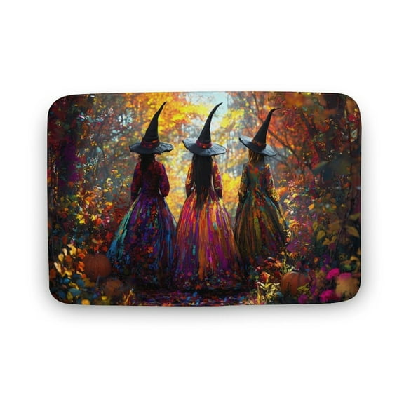 Retro Witches Halloween Pumpkin Welcome Door Mat for Home Entrance Outdoors Mats Entry Rugs Non Slip Coral Velvet Inside Floor Mats 15.7"x23.6"
