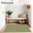 thumbnail image 3 of ODIKA 4'x6' Machine Washable Non-Slip Area Rug, Country Windowpane Check with Rustic Grid High Traffic Rug, Green, 612271, 3 of 7