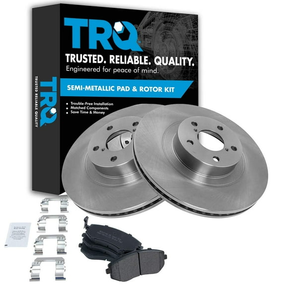 TRQ Front Brake Pad & Rotor Kit Brake Pads Brake Rotor Semi-Metallic Fits Select 2004-2006 Subaru Baja 2009-2010 Forester 2008-2010 Impreza 2006-2012 Legacy 2005-2012 Outback