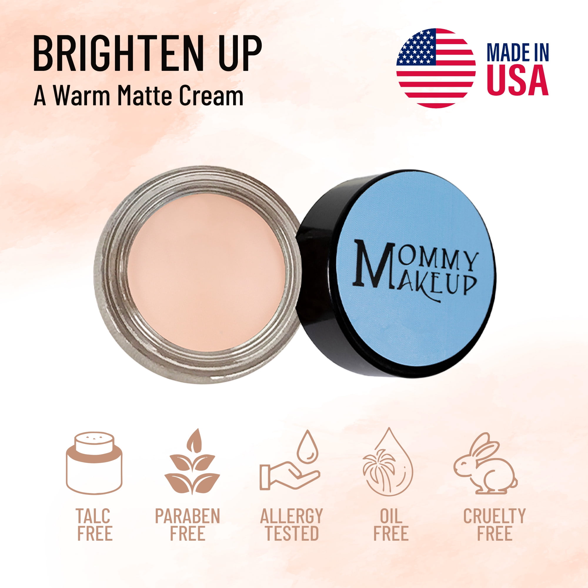 Waterproof Cream Eyeshadow, Any Wear Creme for Eyes, Cheeks & Lips by Mommy Makeup (Brighten Up)