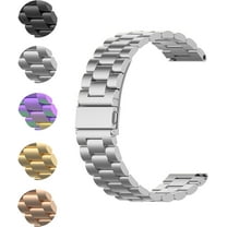 KOMI Bands Compatible with FITVII Metal Stainless Steel Watch Band Replacement Classic Durable Solid Link Accessory Buckle Metal Strap Wrist Band for FITVII H86 Fitness Tracker Silver