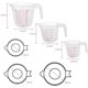 thumbnail image 2 of Vaso medidor de 3 piezas, vaso medidor de plástico (1000 ml, 500 ml, 250 ml) vaso medidor graduado con asa, medición de cocina y laboratorio, 2 of 5
