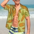 thumbnail image 4 of Uemuo Corn Printed Regular Fit Short Sleeve Casual Hawaiian Shirt for Men,Aloha shirt,Tropical shirt,Floral print shirt,Vacation Beach shirt-3X-Large, 4 of 9