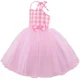 thumbnail image 5 of Disfraz de película Barbi para niñas, vestido de tul con tutú de princesa a cuadros rosa para niñas pequeñas, ropa de fiesta de cumpleaños y Halloween, 5 of 5