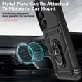 thumbnail image 2 of for Samsung Galaxy A55 5G Case with Camera Lens Cover HD Screen Protector, Dual Layer Military-Grade Drop Tested Magnetic Ring Holder Kickstand Protective Phone Case for Samsung Galaxy A55 5G (Black), 2 of 9