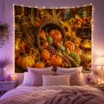 thumbnail image 2 of Harvest Cornucopia With Pumpkins and Fruit, Cozy Rustic Style for Farmhouse Decor Lovers, Wall Decor, Thanksgiving Gift, Tapestry Wall Hanging for Dining Room and Living Room, 2 of 7