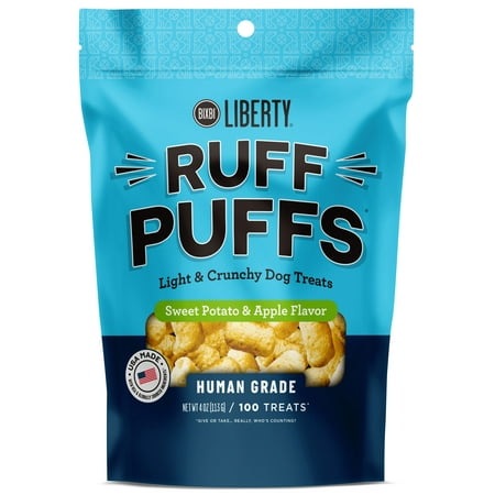 UPC: 0856605005168 | BIXBI Liberty Ruff Puffs  Sweet Potato & Apple Flavored  Crunchy Treats for Dogs  4 oz