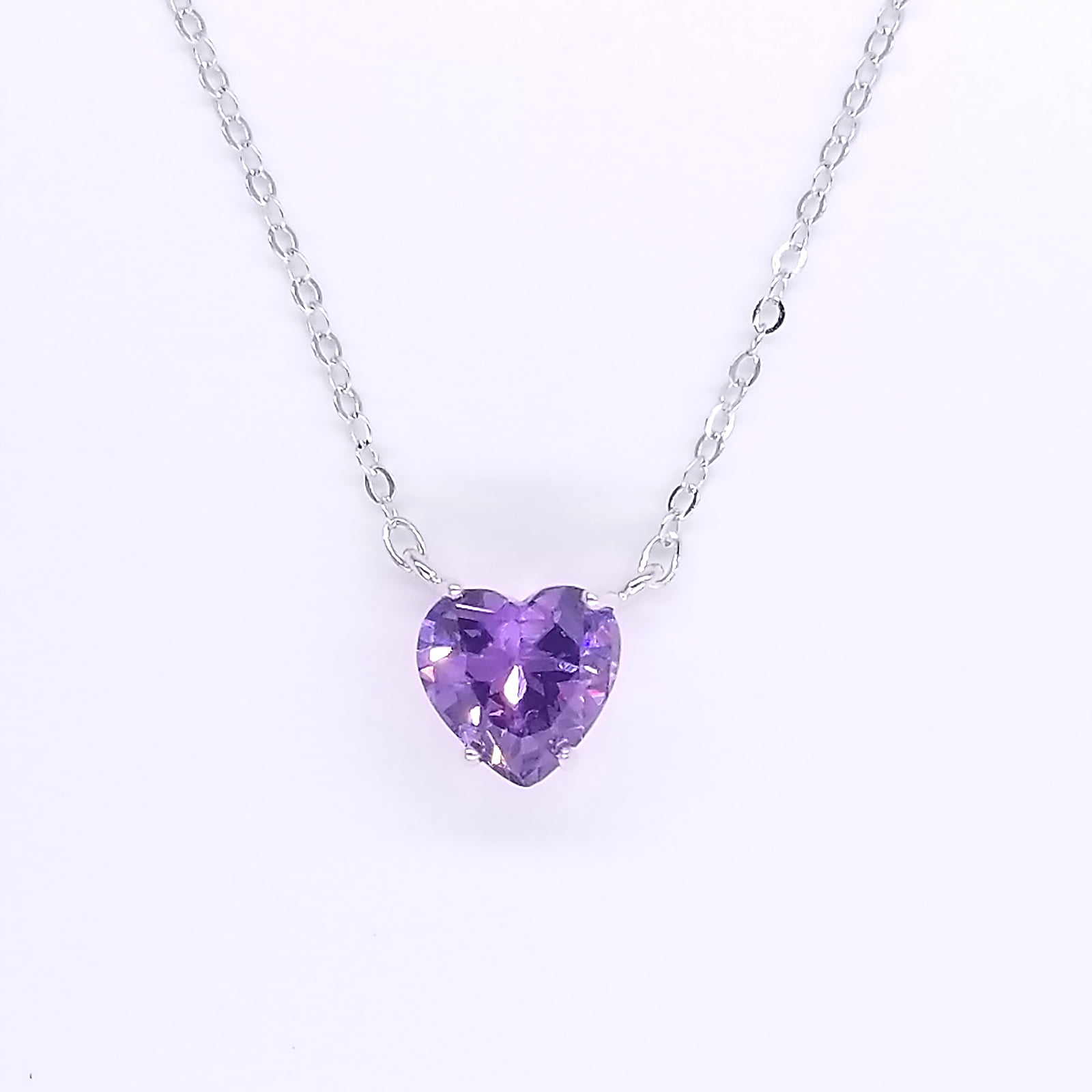 Purple Heart Love pendant necklace