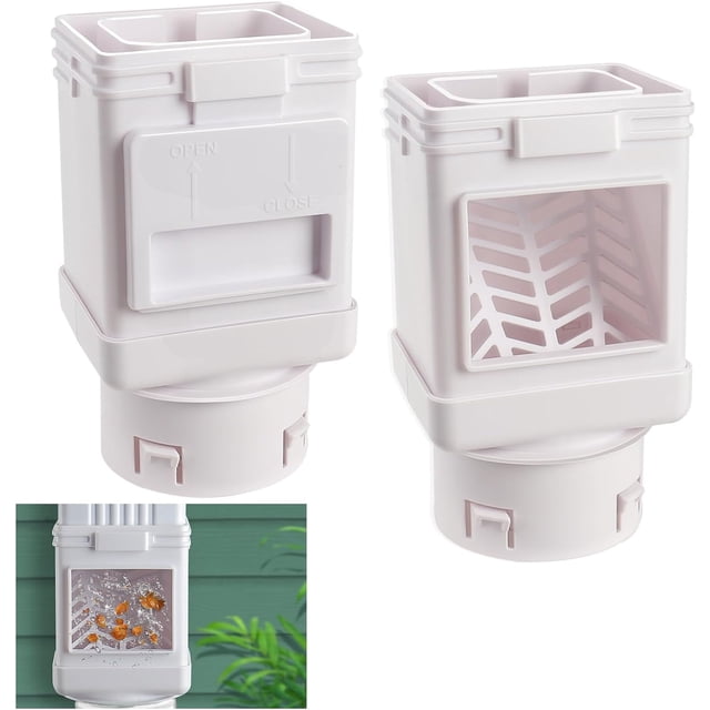 Downspout Filter, Downspout Leaf Filter, Gutter Downspout Guard, Downspout Screen Filters, Leaf Removers(2PCS) (white)