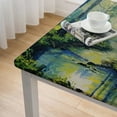 thumbnail image 4 of HAOXIT  Country Tablecloth, Pastoral Paint of a Forest in The Spring Time with Fresh Colored Leaves Trees Art, Dining Room Kitchen Rectangular Table Cover 48''x48'', 4 of 7
