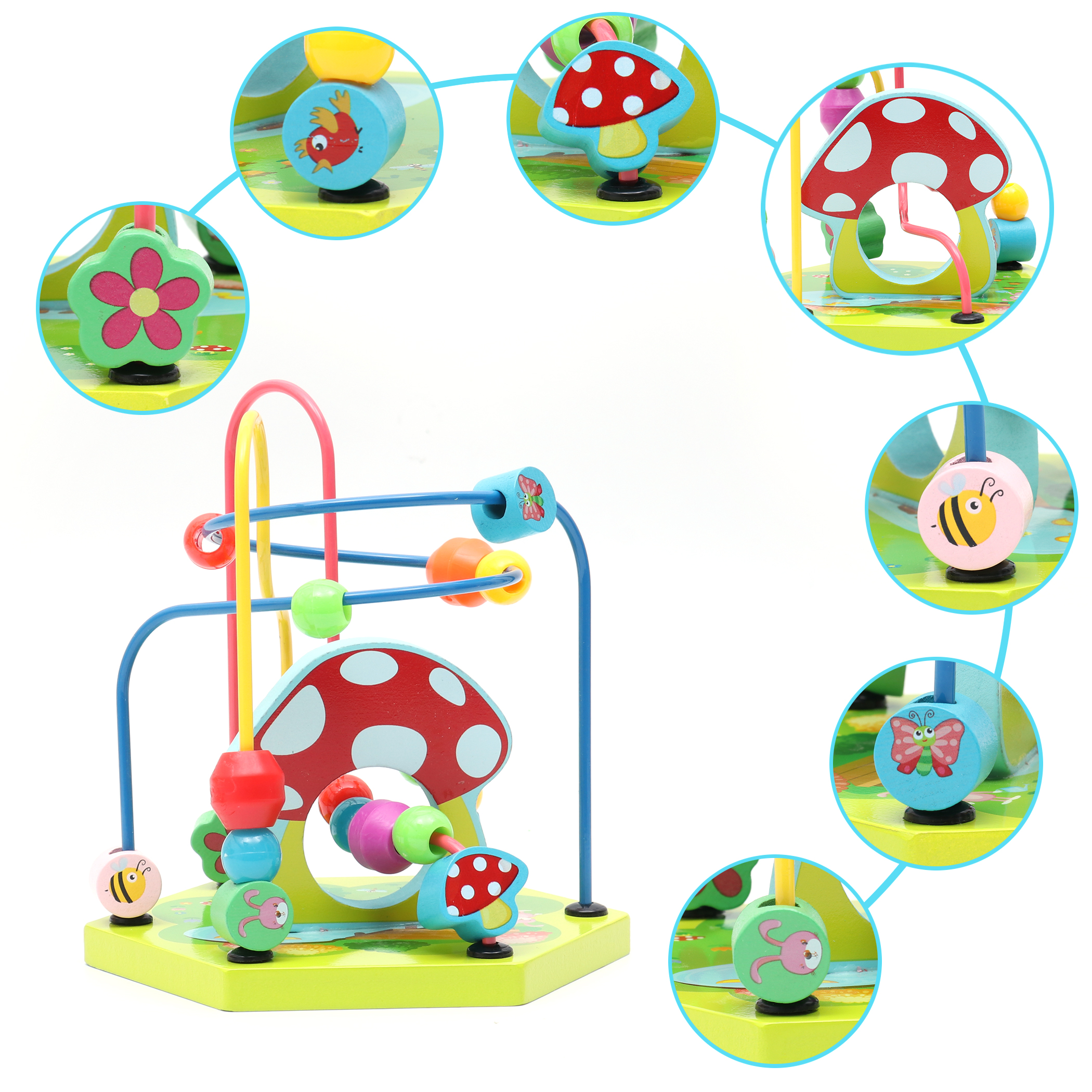 Lavievert 9-in-1 Play Cube Activity Center Multifunctional Bead Maze Toddler Educational Toys Game … - image 3 of 6