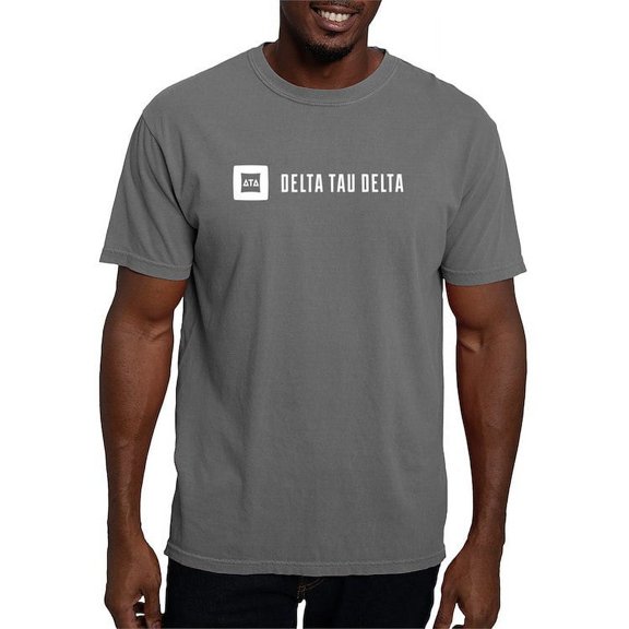 CafePress - Delta Tau Delta White Signature T Shirt - Mens Comfort Colors Shirt