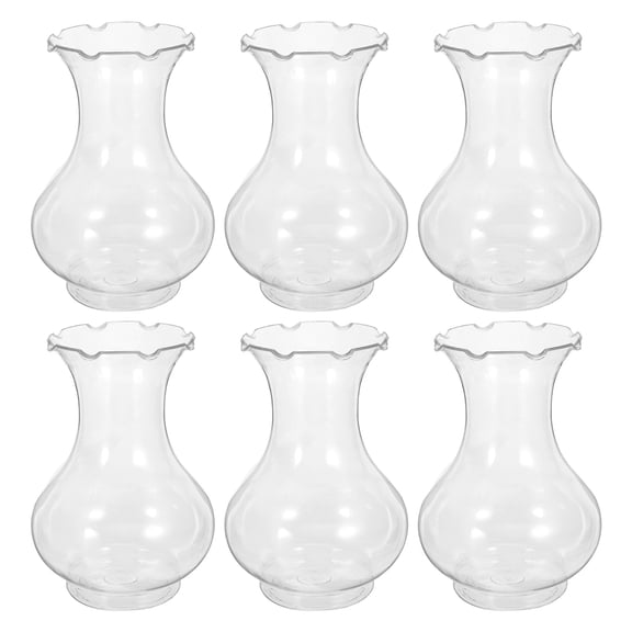 HONMEET Clear Plastic Flower Stem Holder Vase, Transparent, 6 Pieces, and Lightweight for Floral Arrangements