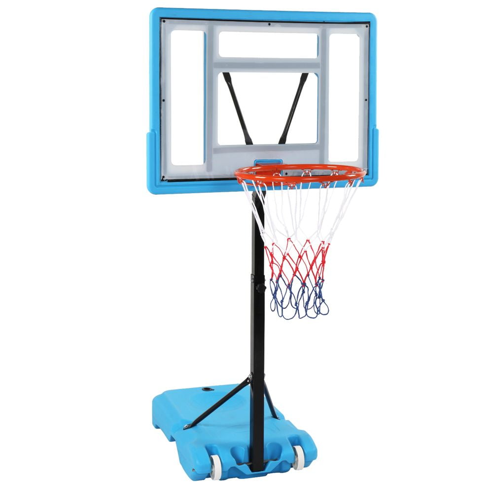 Adjustable PVC Basketball Hoop – 115-135cm Transparent Backboard with Frame, Perfect for Poolside, Beach & Backyard Games – Durable & Portable Design (Model: XH)