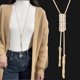 thumbnail image 1 of Collar de cadena de suéter de payaso de cristal para mujer, estilo coreano, con cadena de suéter para ropa, colgante de borla larga, 1 of 6
