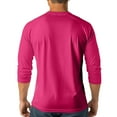 thumbnail image 4 of Resicozy 2025 Henley Shirts for Men Raglan 3/4 Sleeve Vintage Baseball T-Shirts Fall Casual Loose Fit Sport Athletic Tee Top Pink L, 4 of 7