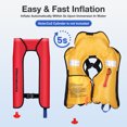 thumbnail image 2 of WARMOUNTS Automatic Inflatable Life Jacket w/ Whistle, Adult PFD Survival Buoyancy Vest for Boating Fishing Sailing Surfing Kayaking for Men Women Max Waist Size: 50'', 2 of 7