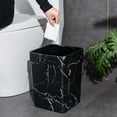 thumbnail image 3 of OATIPHO Stylish Black Marble Texture Plastic Waste Bin for Storage Tidy Living Room Bedroom Size 10.5 x 10.5 x 11.5 Inches, 3 of 8