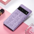 thumbnail image 2 of PU Leather Flip Wallet Case for Google Pixel 7, Cat Dog Cartoon Cute Style with ID Card Holder Phone Cover Case for Google Pixel 7 MG Purple, 2 of 14