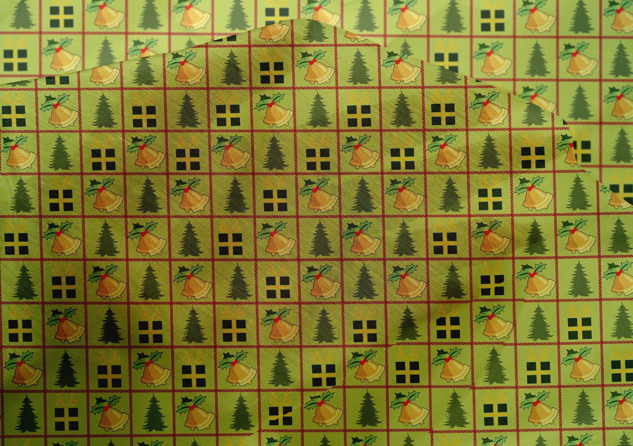 oneOone Cotton Silk Lime Fabric Christmas Sewing Material Print Fabric By The Yard 42 Inch Wide