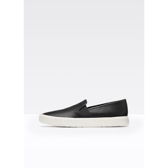 Vince Espadrille Blair en Cuir Perforé (11,Noir)