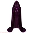 thumbnail image 2 of JTieacloth Hooded Cloak Velvet Cape for Women Long Witch Cape Party Dress Up Stage Performance, 2 of 4