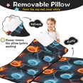 thumbnail image 3 of Basketball and Fire Black Pattern Teens Toddler Nap Mat with Pillow, Sleeping Mat Bag for Preschool Daycare 59"x22", 3 of 6