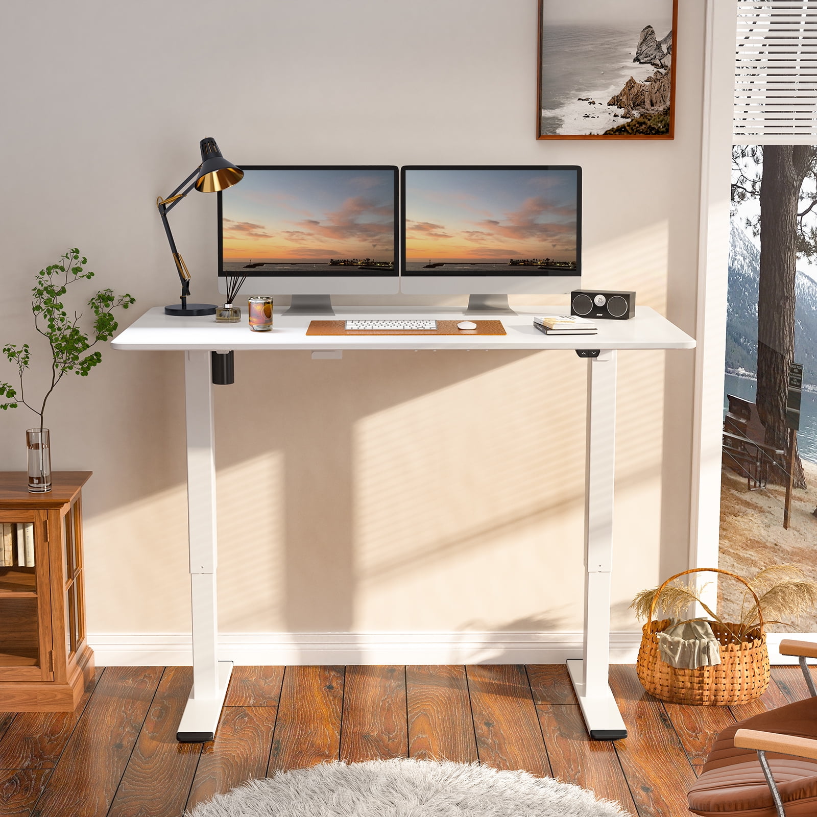 FLEXISPOT 55 x 28 Home Office Standing Desk Electric Height Adjustable Desk  with LED Memory Control - On Sale - Bed Bath & Beyond - 35361295