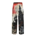 thumbnail image 2 of Domuza Mens Halloween Pajama Pants Casual Elastic Waist Drawstring Spooky Funny Print Pjs Trousers Relaxed Fit Cute Wide Leg Lounge Sleepwear M, 2 of 4