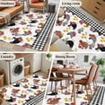 thumbnail image 5 of Area Rug for Living Room, Farmhouse Rooster Non-Slip Indoor Large Carpet for Bedroom/Dining Room, Country Watercolor Flowers Black Plaid Washable Low-Profile Rectangle Floor Runner Rugs - 4 x 6 Ft, 5 of 8