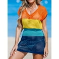 thumbnail image 4 of Cupshe Women's Crochet Swim Cover Up Short Sleeve V Neck Bathing Suit Beach Dress Summer Swimwear Coverups, Size XS-XL, 4 of 5