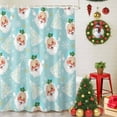 thumbnail image 5 of Christmas Tree Santa Claus Shower Curtain for Bathroom, Winter Snowflake on Water Blue Waterproof Shower Curtains Washable Quick Dry with Hooks Bathtub Curtains 60x72IN, 5 of 9