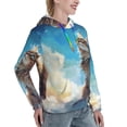 thumbnail image 6 of Daiia Blue Sky Winged Cat Pattern Women's Fashion Hoodies & Sweatshirts with Kangaroo Pocket Hooded Sweatshirt with Eye-catching Drawstrings-Large, 6 of 7
